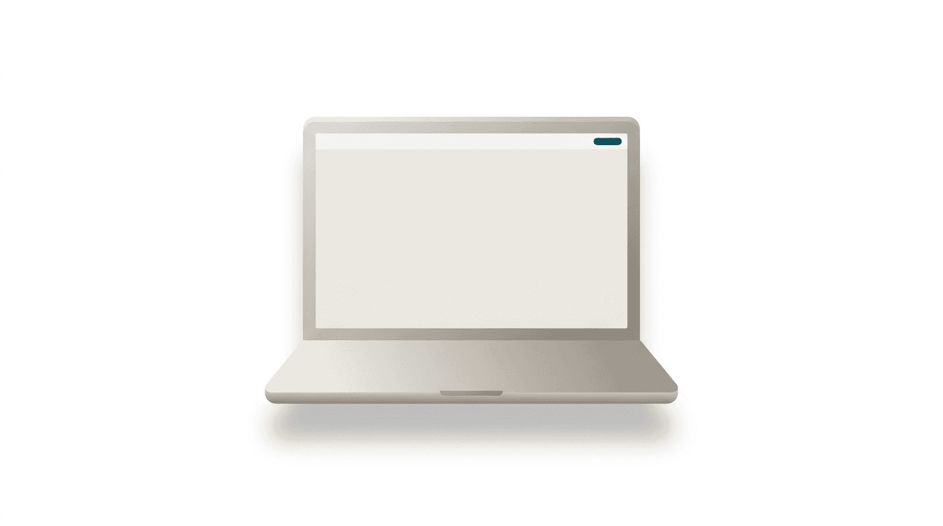 Editorial illustration of a warm-gray laptop with a subtle teal accent on the screen, symbolizing influencer management software
